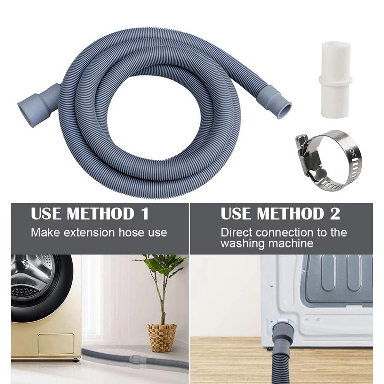 Washing Machine Drain Hose Kit 2M Accessory Easily Install Flexible Replaces