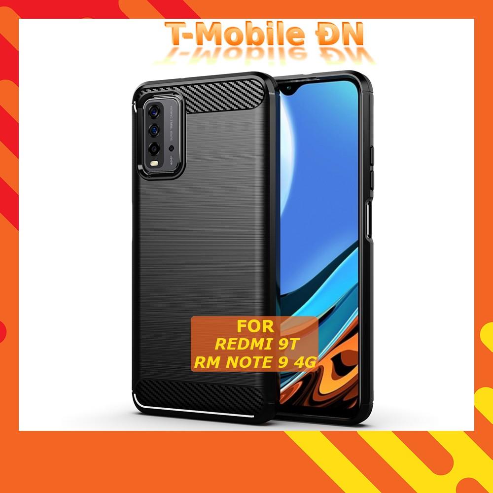 Ốp lưng cho Xiaomi Redmi 9T Note 9 4G dẻo Carbon phay xước chống sốc chống vân tay