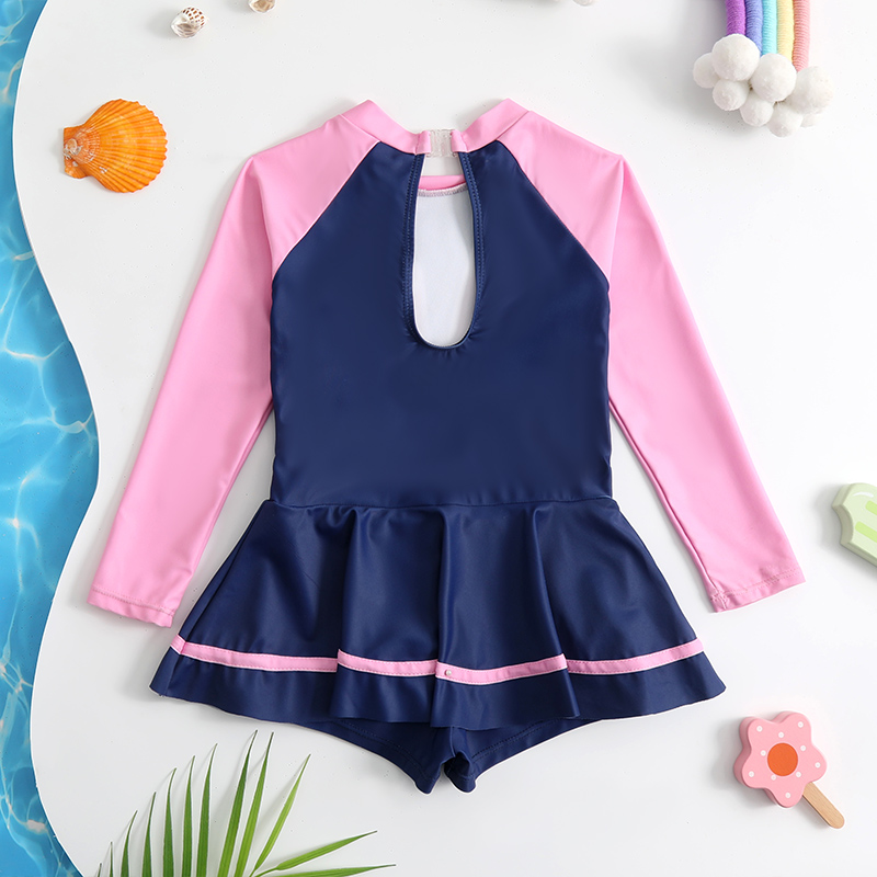 Đồ bơi bé gái tay dài chống nắng 23007