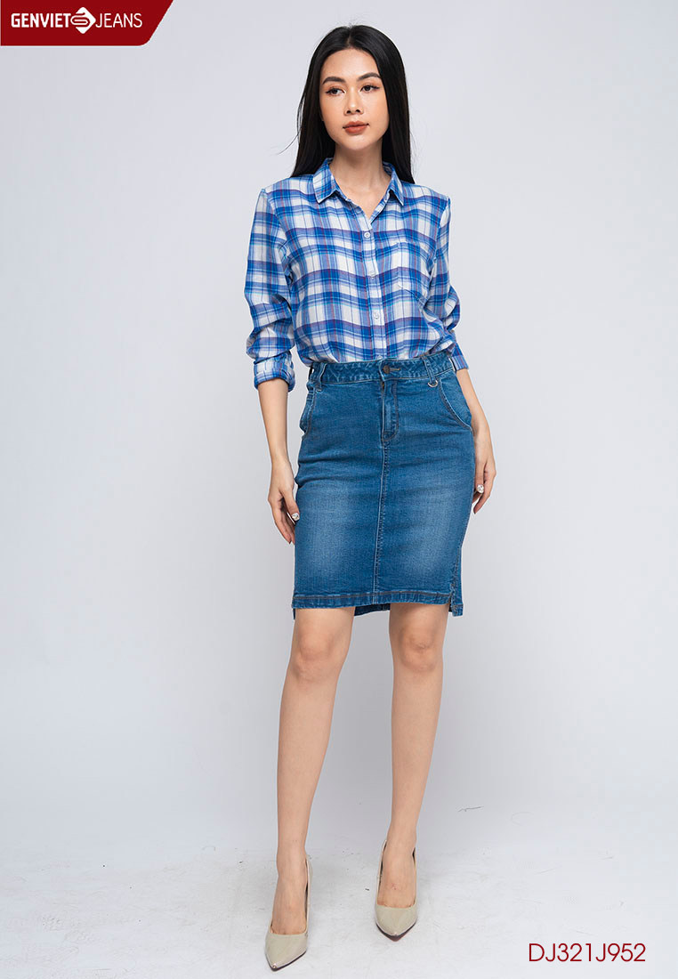 Chân Váy Jeans Nữ DJ321J952 GENVIET