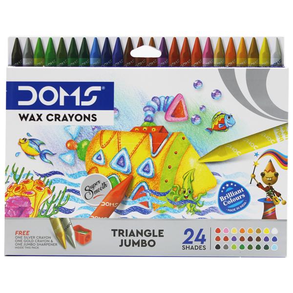 Hộp 24 Bút Sáp Màu Triangle Jumbo - DOMS 8103