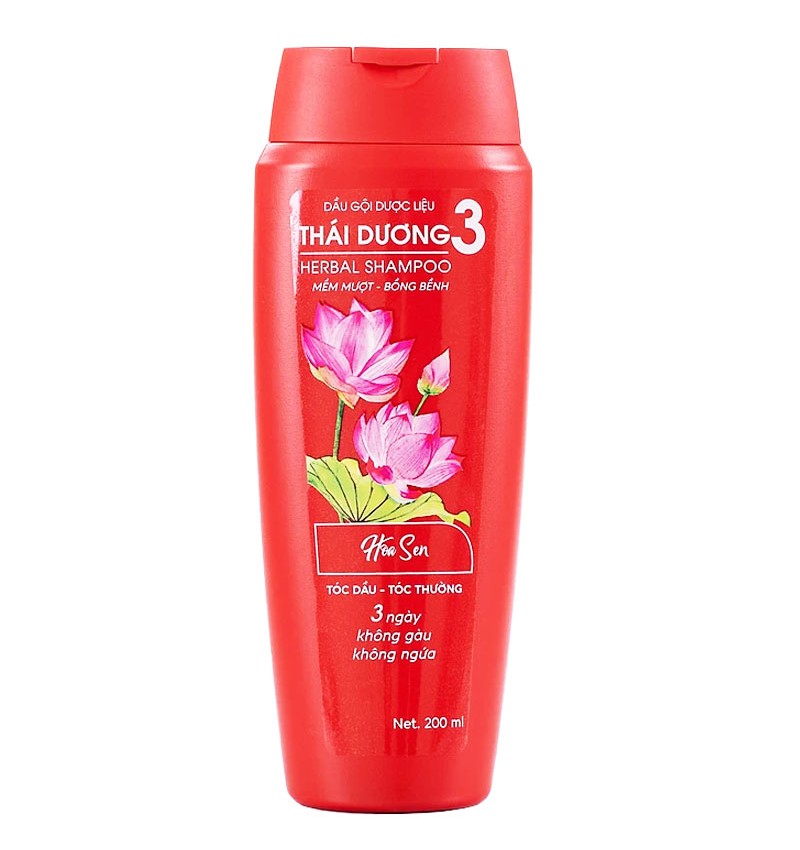 Dầu Gội Dược Liệu Thái Dương 3 Hương Hoa Sen (200ml)