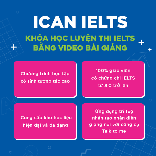 TOÀN QUỐC Khóa Học Video Luyện Thi IELTS - ICAN IELTS - 1 tháng