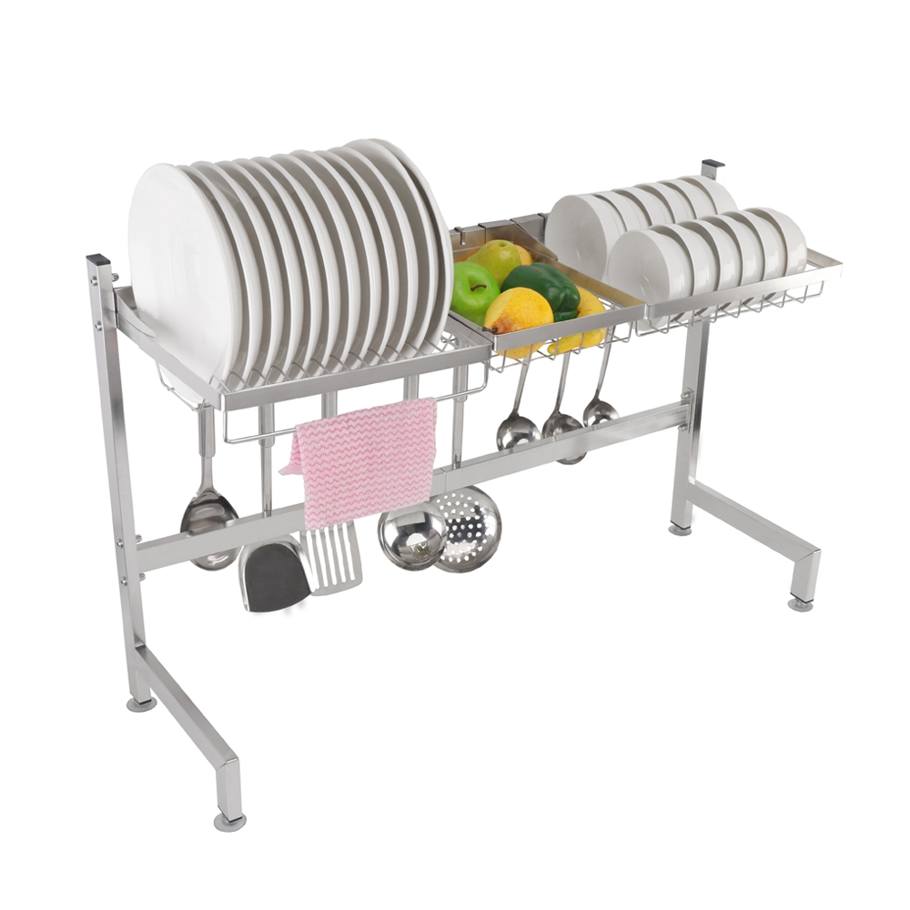 Kệ Bếp - Kệ Chén Inox, Kệ Úp Chén, Kệ Để Chén Bát Trên Bồn Rửa INOX Trắng 201 SUZUMI Cao Cấp - 95 Cm