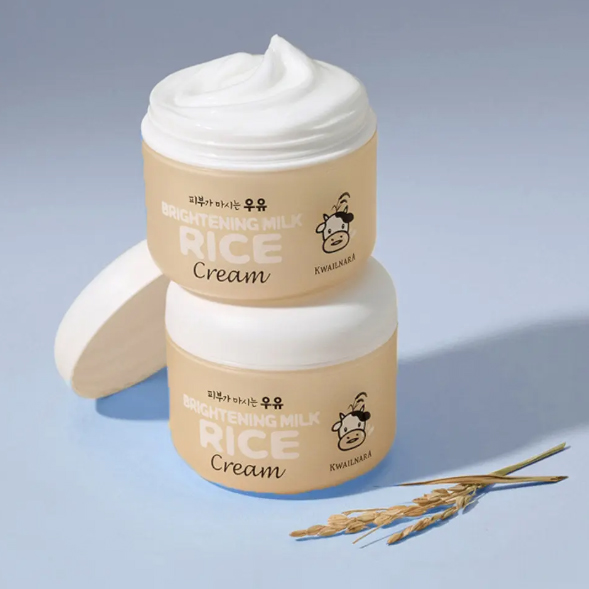 Kem sữa gạo Kwailnara Brightening Milk Rice Cream giúp mờ vết nám và làm đều màu da Hàn Quốc 100ml