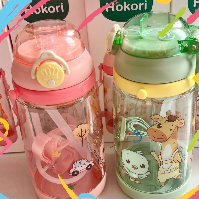 Bình Nước Trẻ Em 450ml HOKORI Chất Liệu Nhựa PP Nguyên Sinh Không BPA An Toàn Tuyệt Đối Cho Bé - Hàng chính hãng