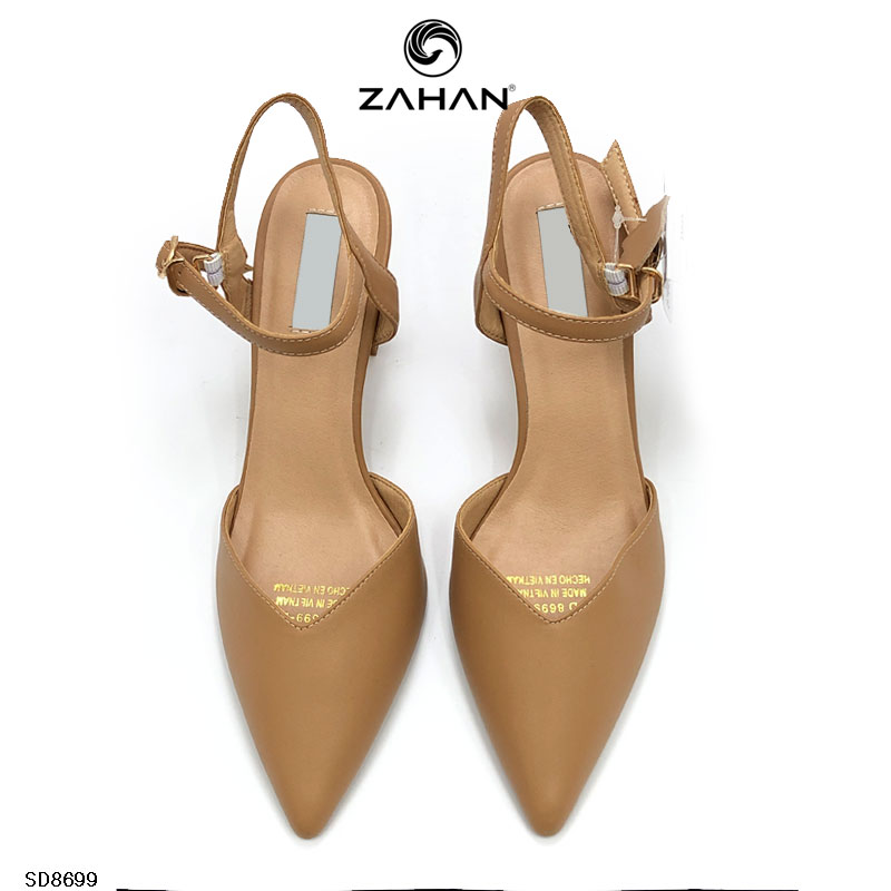 Sandal kín mũi hở hậu, mũi tim, 9 cm SD8699