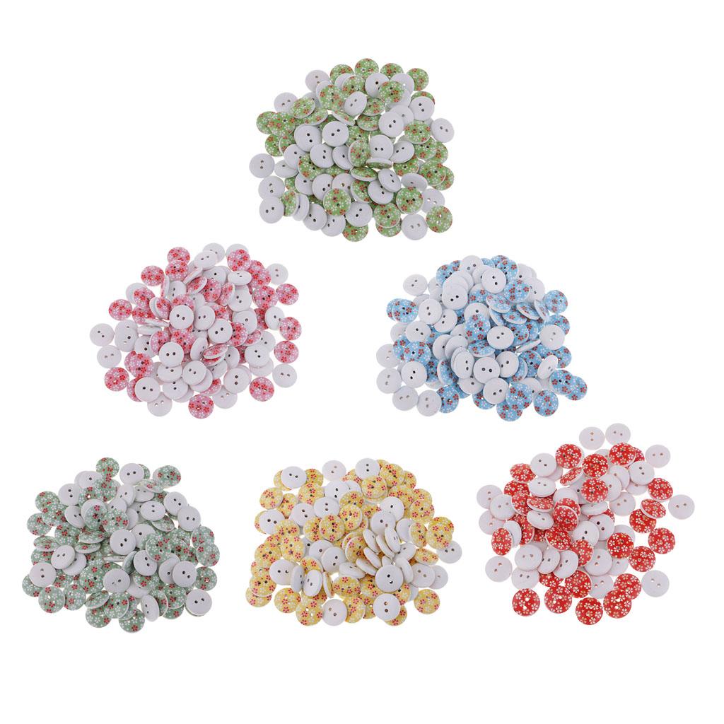 100Pcs Snowflake Wooden Buttons Sewing Clothing Accessories 15mm Yellow