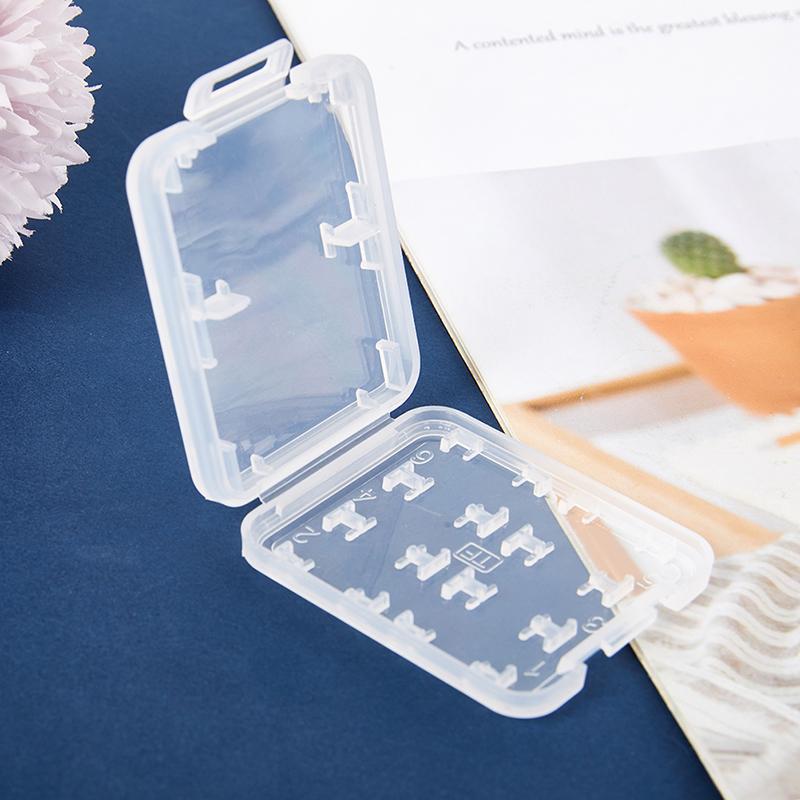 Mới 1 Trong Suốt Bảo Vệ Giá Đỡ Micro Hộp Cho SD SDHC TF MS Thẻ Nhớ Đựng Hộp Nhựa