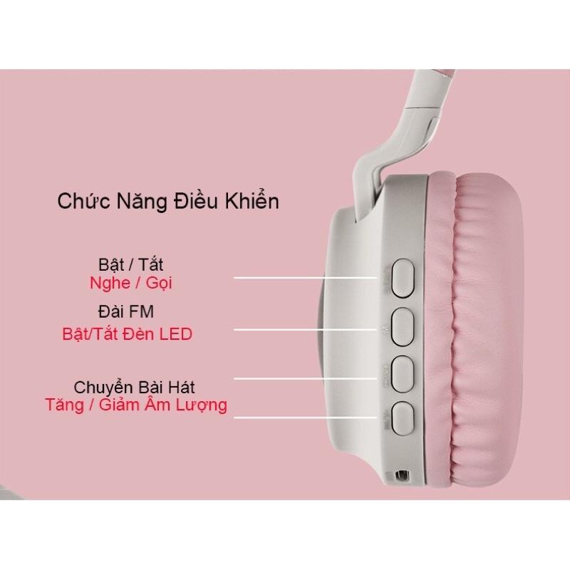 Tai Nghe Blutooth Chụp Tai Chống Ồn tai mèo BT028 chất lượng tuyệt vời kèm MIC - PHỤ KIỆN TOÀN CẦU