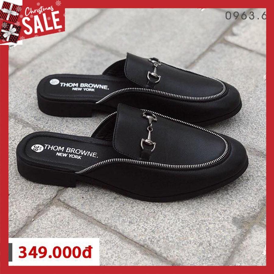 Giày sục nam Slipper da bò