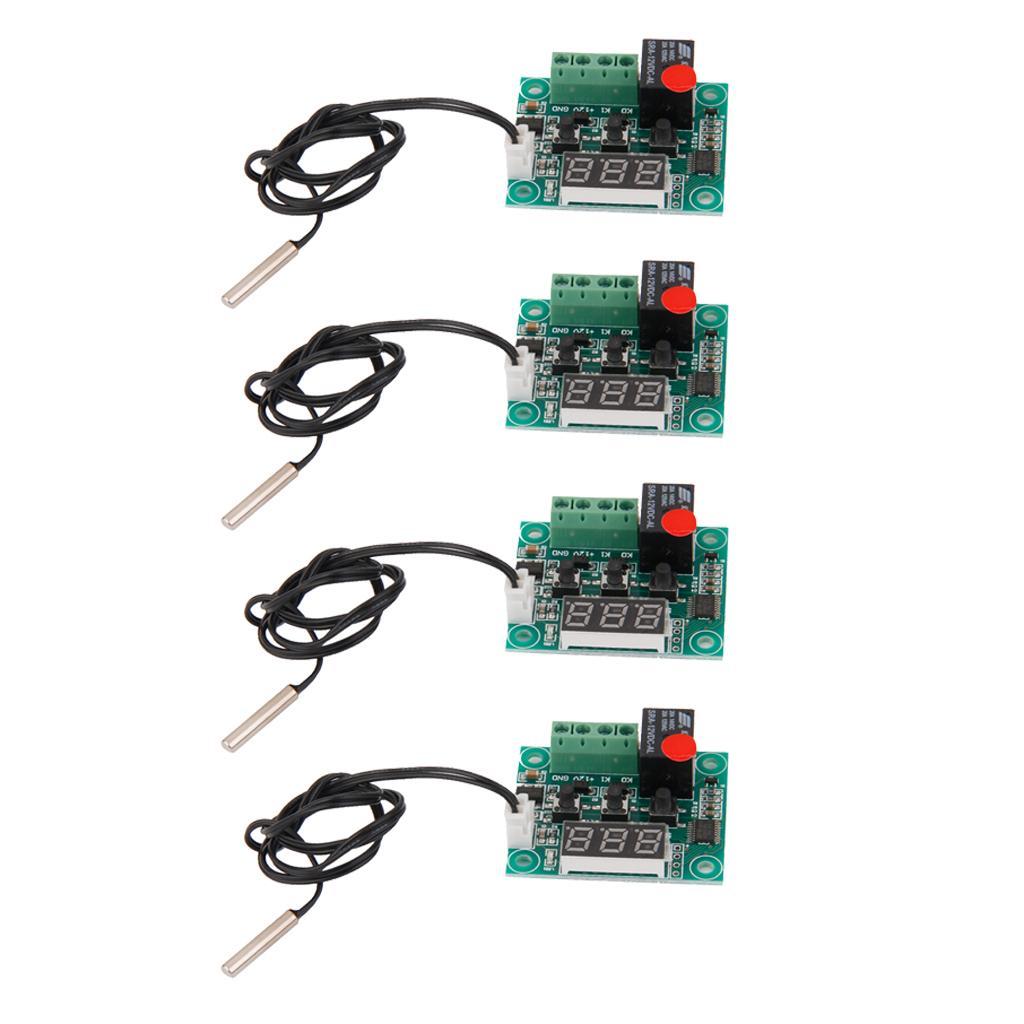 4 Pieces W1209 Digital Thermostat Temperature Control Switch Sensor Module