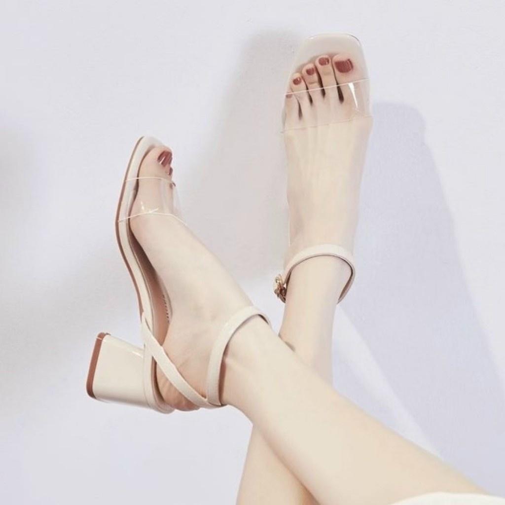 Giày sandal nữ gót vuông 5p quay trong