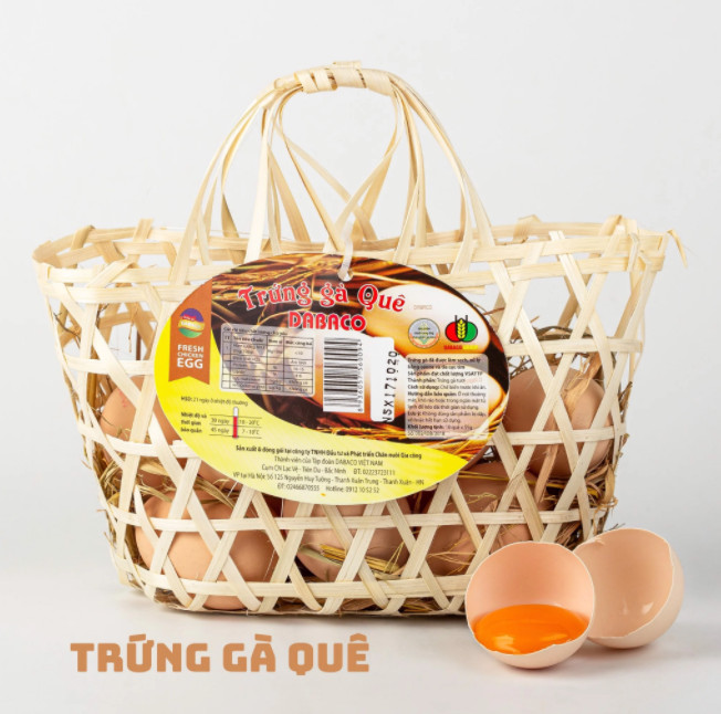 Trứng Gà Quê DABACO - Giỏ 10 Quả