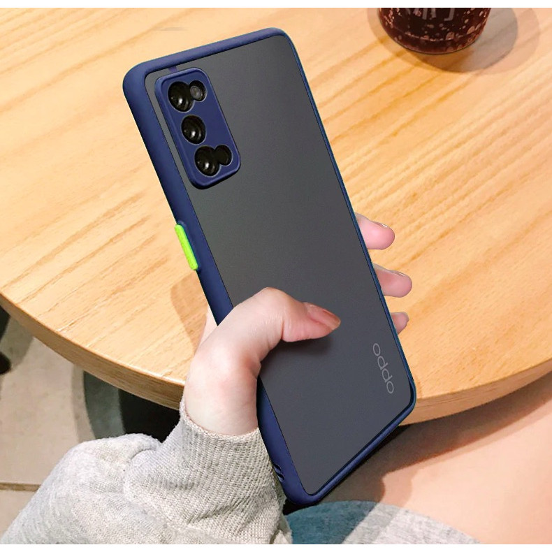 Ốp lưng trong nhám viền Shield Matte Color bảo vệ camera cho OPPO Reno 4