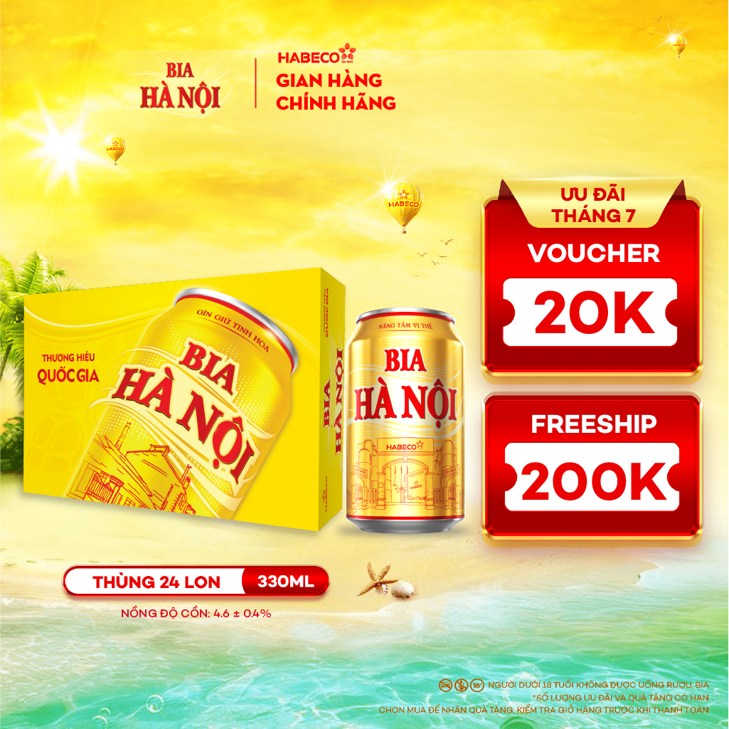 Bia Hà Nội - Thùng 24 lon 330ml