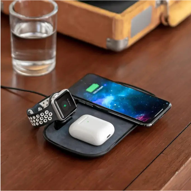 Đế sạc Không Dây Mophie 3-in-1 Wireless Charging Pad - Hàng Chính Hãng