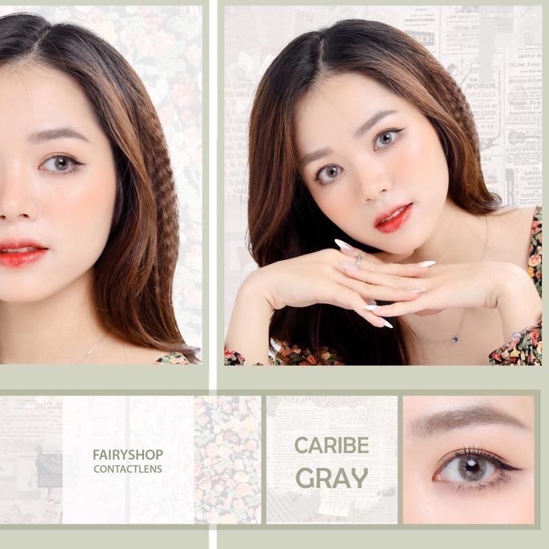 1 Chiếc Kính áp tròng Caribe Gray 14.0mm - FAIRY SHOP CONTACT LENS - độ 0 đến 8 silicone hydrogel Lens cho mắt thở