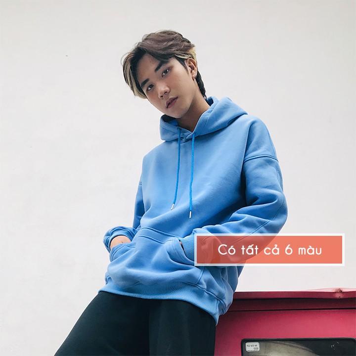 Áo hoodie nam trơn basic Wado mùa thu đông dáng unisex form rộng chất nỉ bông