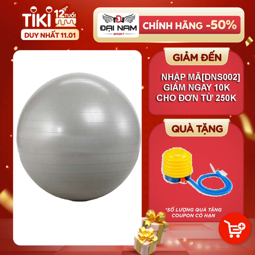 Bóng Tập Yoga,Bóng Tập Gym Da Trơn Đường Kính 65cm Chịu Lực 100kg + Kèm Bơm Tay Mini