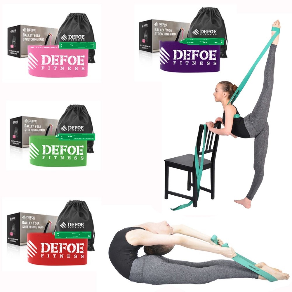 Dây xoạc cao su DEFOE FITNESS hỗ trợ mở khớp tập yoga, ballet (Chat chọn màu)