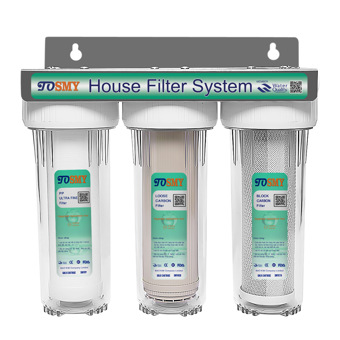 Bộ Lọc Nước 3 Giai Đoạn 10 Inch Smy 2 Gioăng - Siêu Sạch Phi 21 S3T21Ss