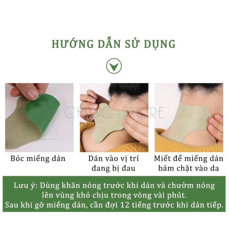 Hộp 12 Miếng Dán cao Ngải Cứu Cổ Gáy Giảm Đau Cổ Vai Gáy, thắt lưng