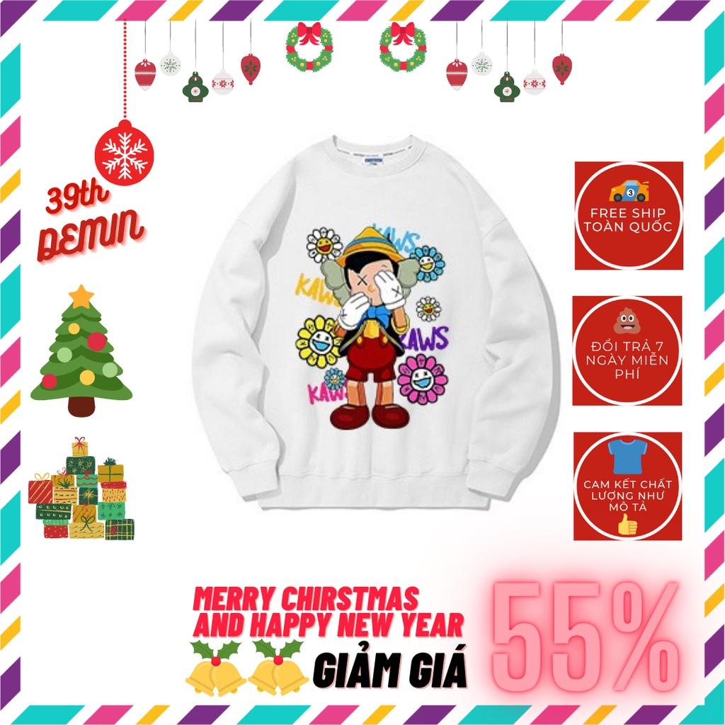 Áo Nỉ Pinocchio cậu bé mũi dài phong cách Hip Hop graffiti sweater unisex Form rộng Free Size