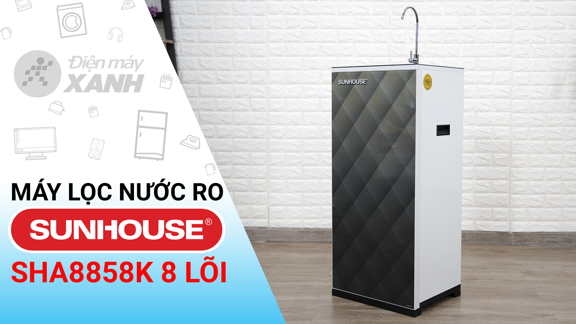 Máy lọc nước RO Sunhouse SHA8858K 8 lõi - Hàng chính hãng