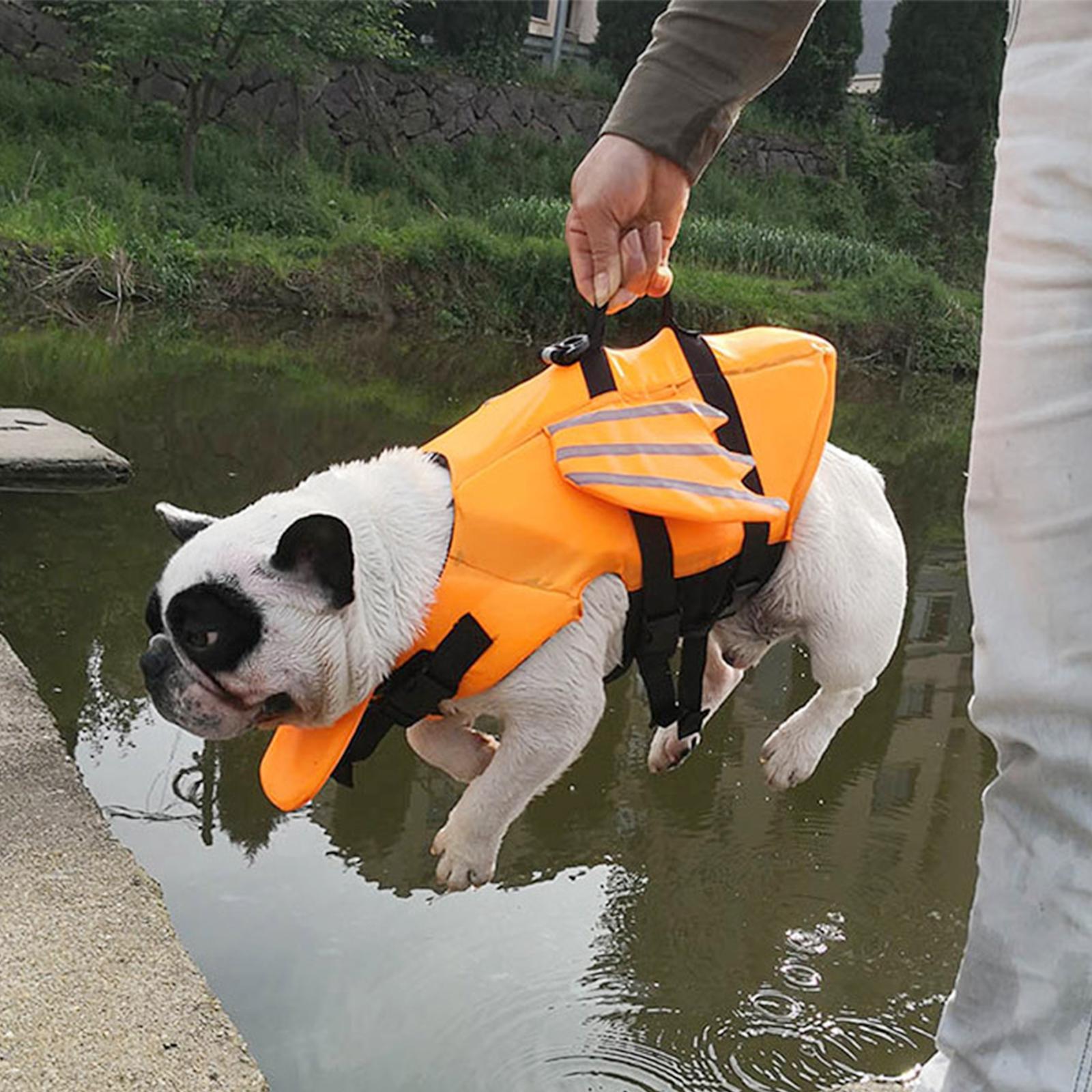 Dog Jacket, Reflective Pet Life Preserver, Dog Lifesaver Vest, with Handle,