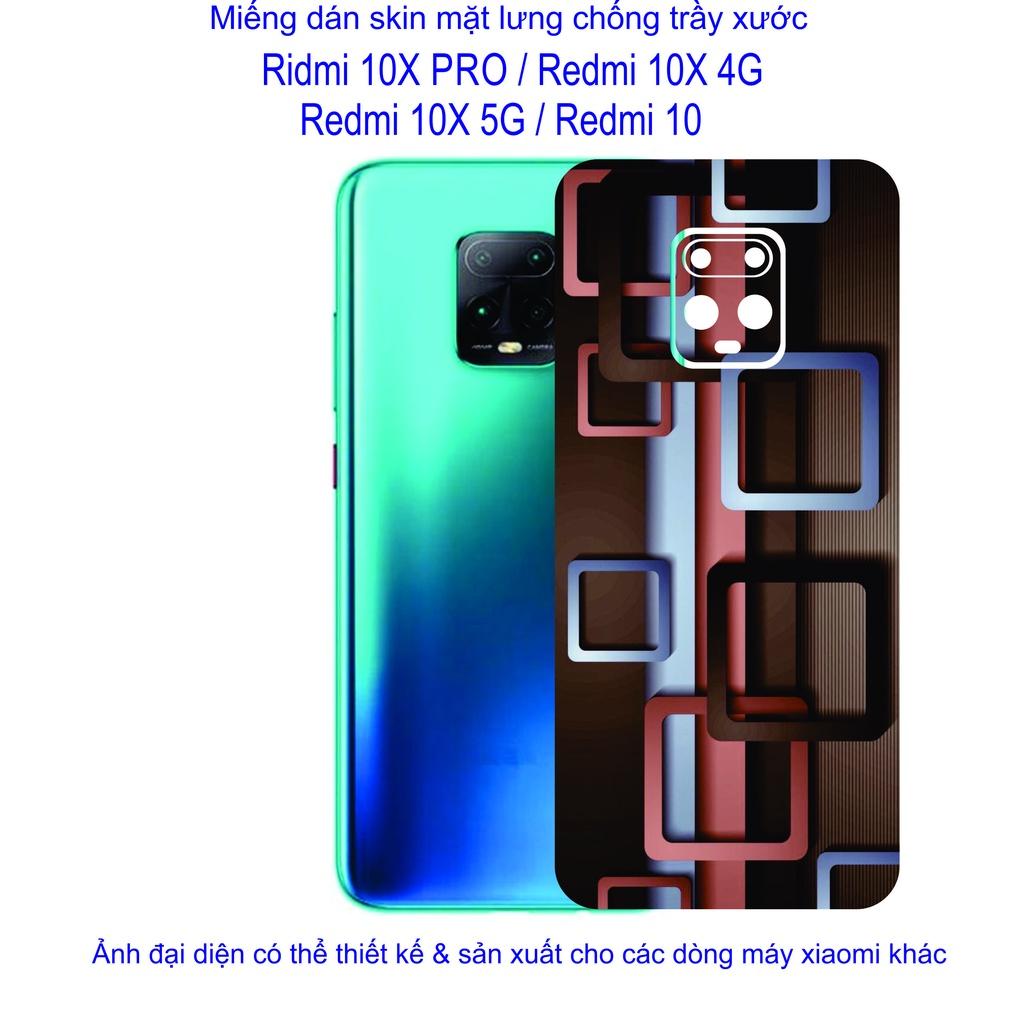 Miếng Dán Skin mặt lưng dành cho Redmi 10x pro / Redmi 10X 4G / Redmi 10X 5G / Redmi 10 Chống trầy xước