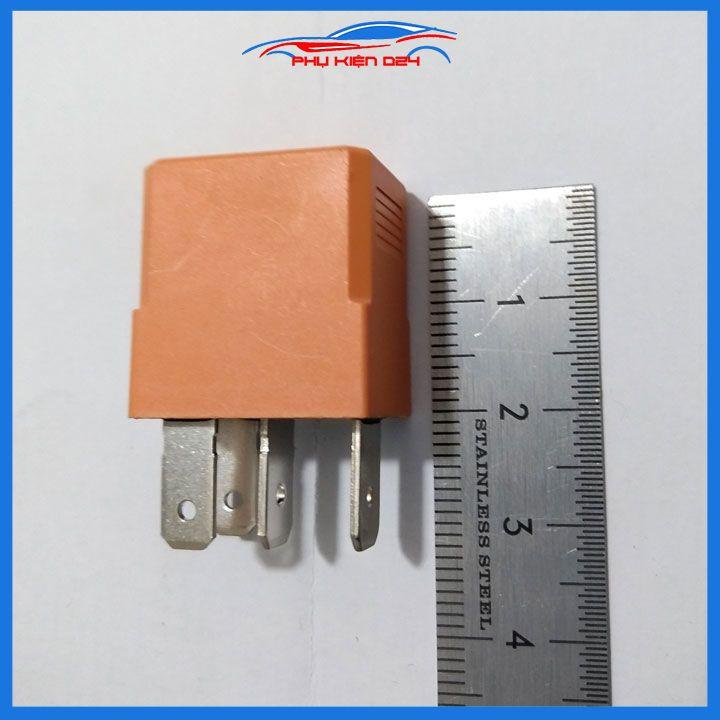 Rơ le, relay điều hòa ô tô 4 chân chịu dòng 40A điện áp 12V/24V hai màu đỏ, cam