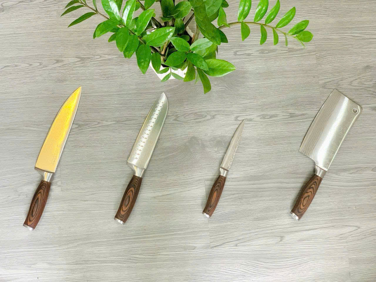 [Hàng chính hãng] Bộ Dao 4 Món OLIVO STEVE – Vật Liệu Cao Cấp – Chuôi Gỗ Hồng – Thiết Kế Công Thái Học – Lưỡi Dao Sắc Bén