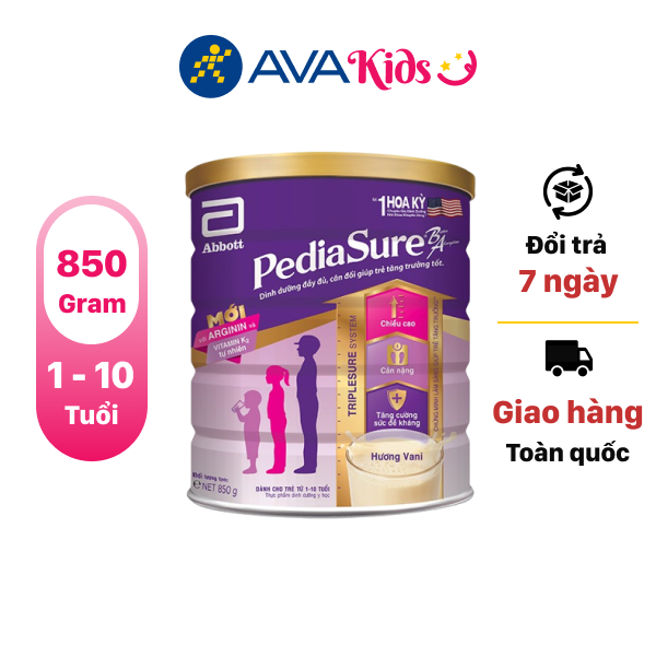 Sữa bột Abbott PediaSure PediaSure BA hương vani 850g (1 - 10 tuổi)