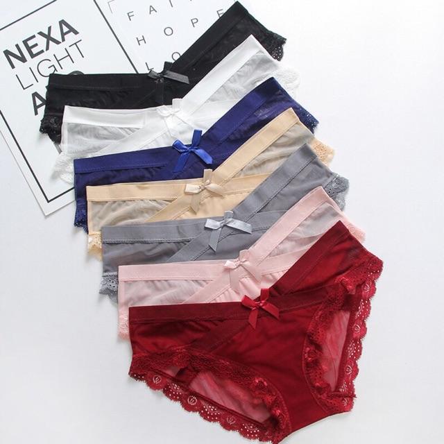 Quần lót ren, quần lót ren lưới cạp chéo sexy Q/R025