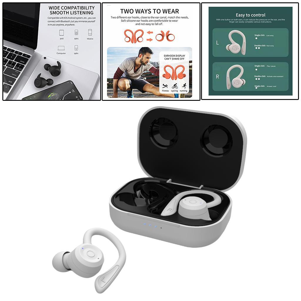 Bluetooth 5.0 Headset Wireless Ear Hook Headphones Handsfree for Sports