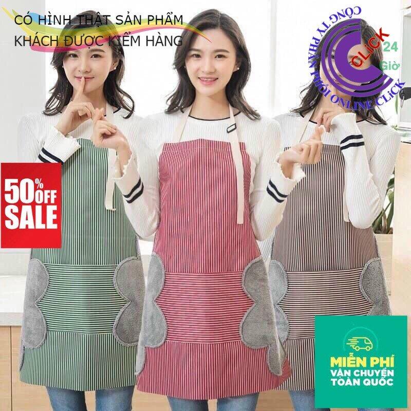 Tạp Dề Chống Thấm Nước Phong Cách Hàn Quốc Dễ Thương Có Chỗ Để Điện Thoại Chỗ Lau Tay Tiện Lợi