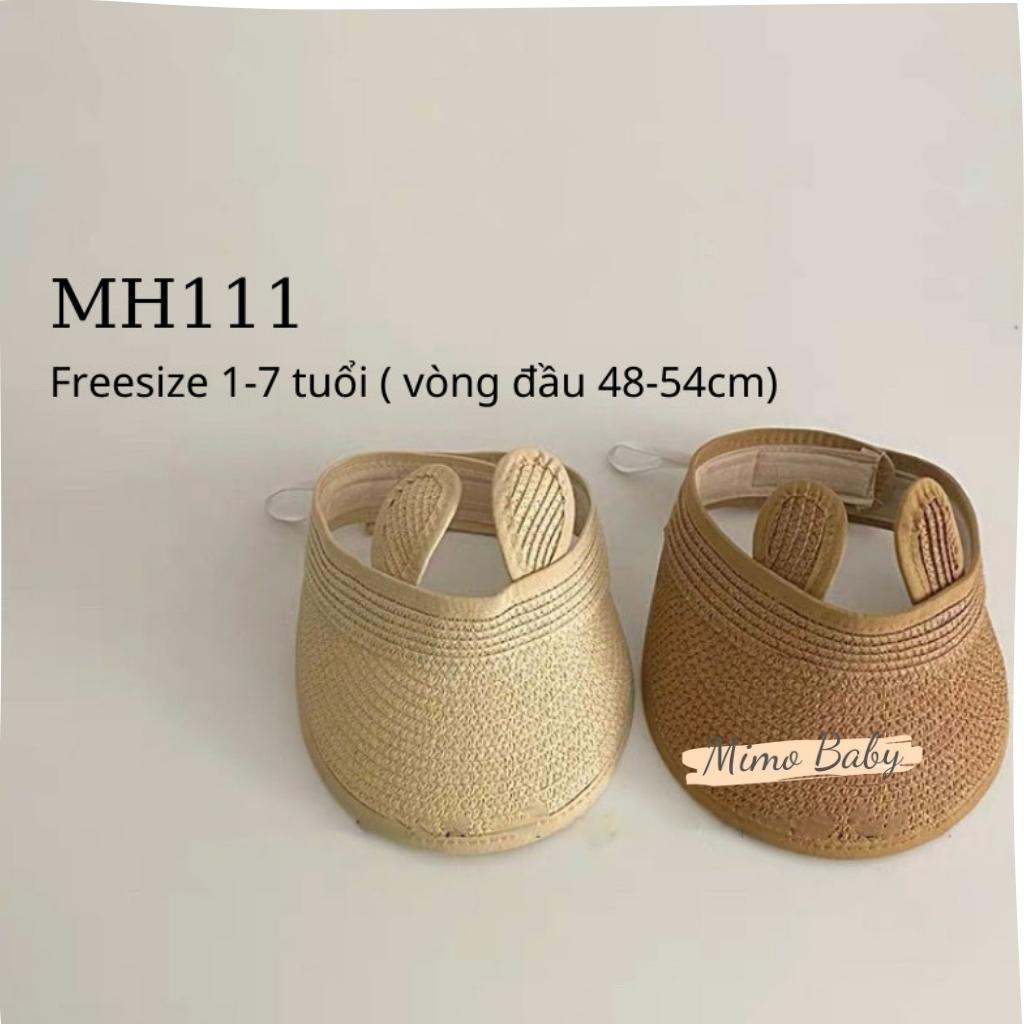 Mũ cói nửa đầu gắn tai thỏ dễ thương cho bé MH111 Mimo Baby