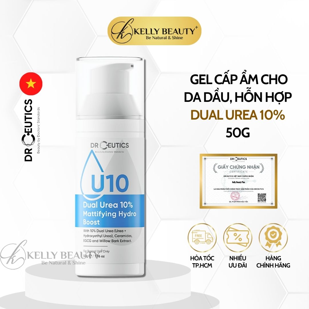 Gel Cấp Ẩm DrCeutics Dual Urea 10% Mattifying Hydro Boost | Kelly Beauty