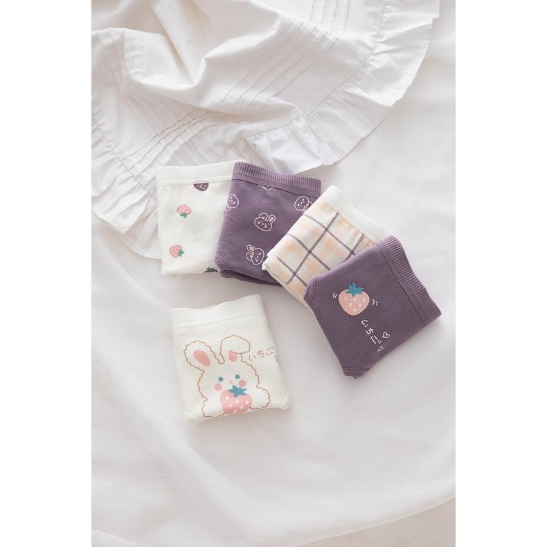 Quần Lót Nữ Cotton Hình Thỏ-Dâu Thời Trang Ngang Eo . Hàng Loại Đẹp.