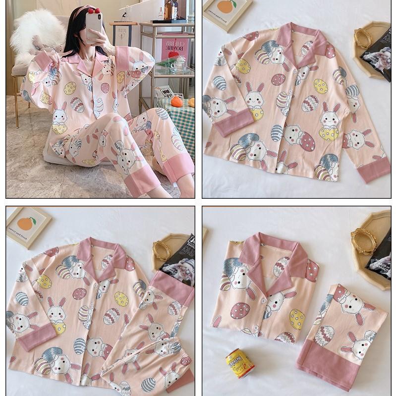 Pijama- Đồ Bộ Ngủ Nữ Cotton Áo Dài Quần Dài Nhiều Mẫu DDCP03