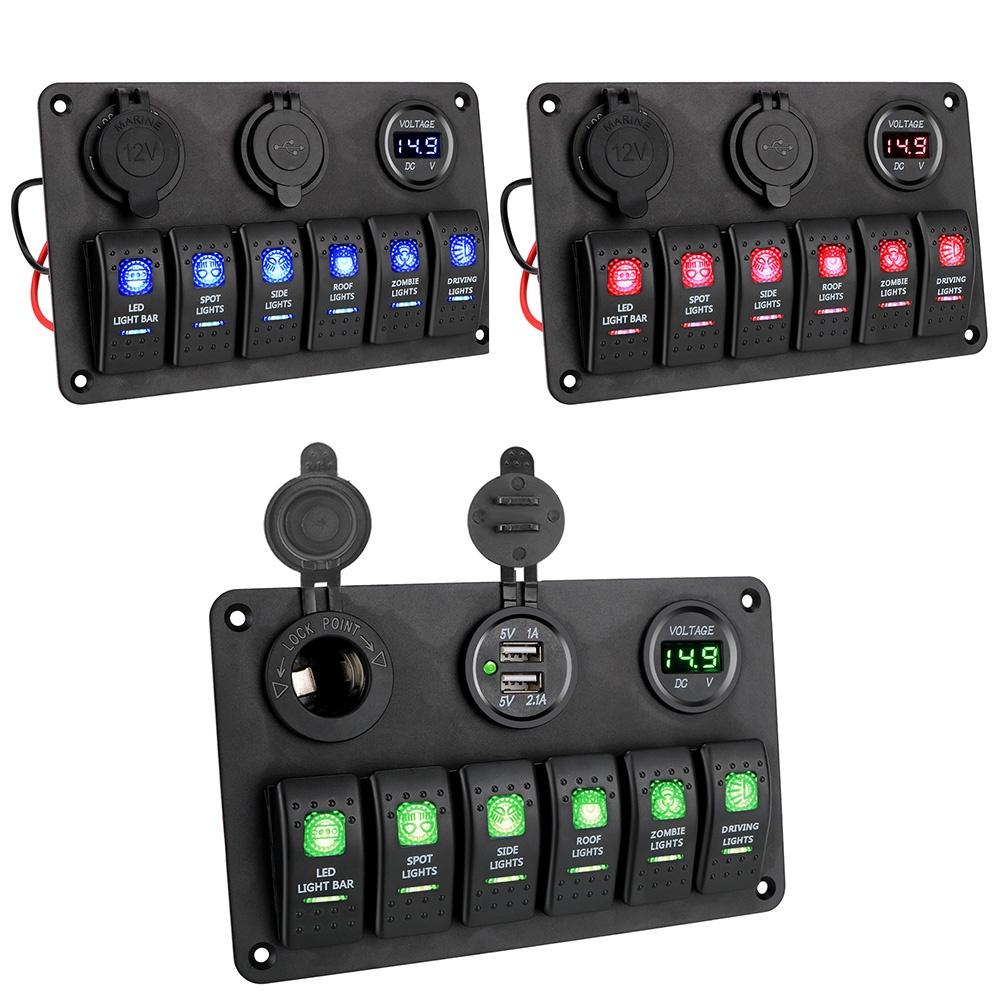 Vôn kế kỹ thuật số 6 cổng USB DC 12V/24V