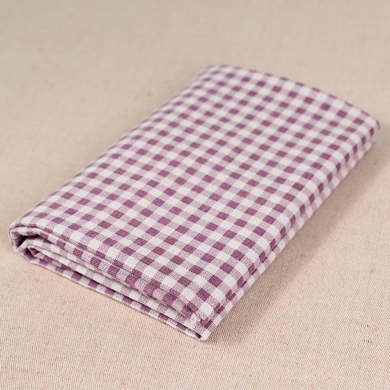 Vải Bố Vải Canvas Linen Decor Trang Trí May Rèm, Màn Cửa, Phông Chụp Ảnh Hoạ Tiết Caro Tím