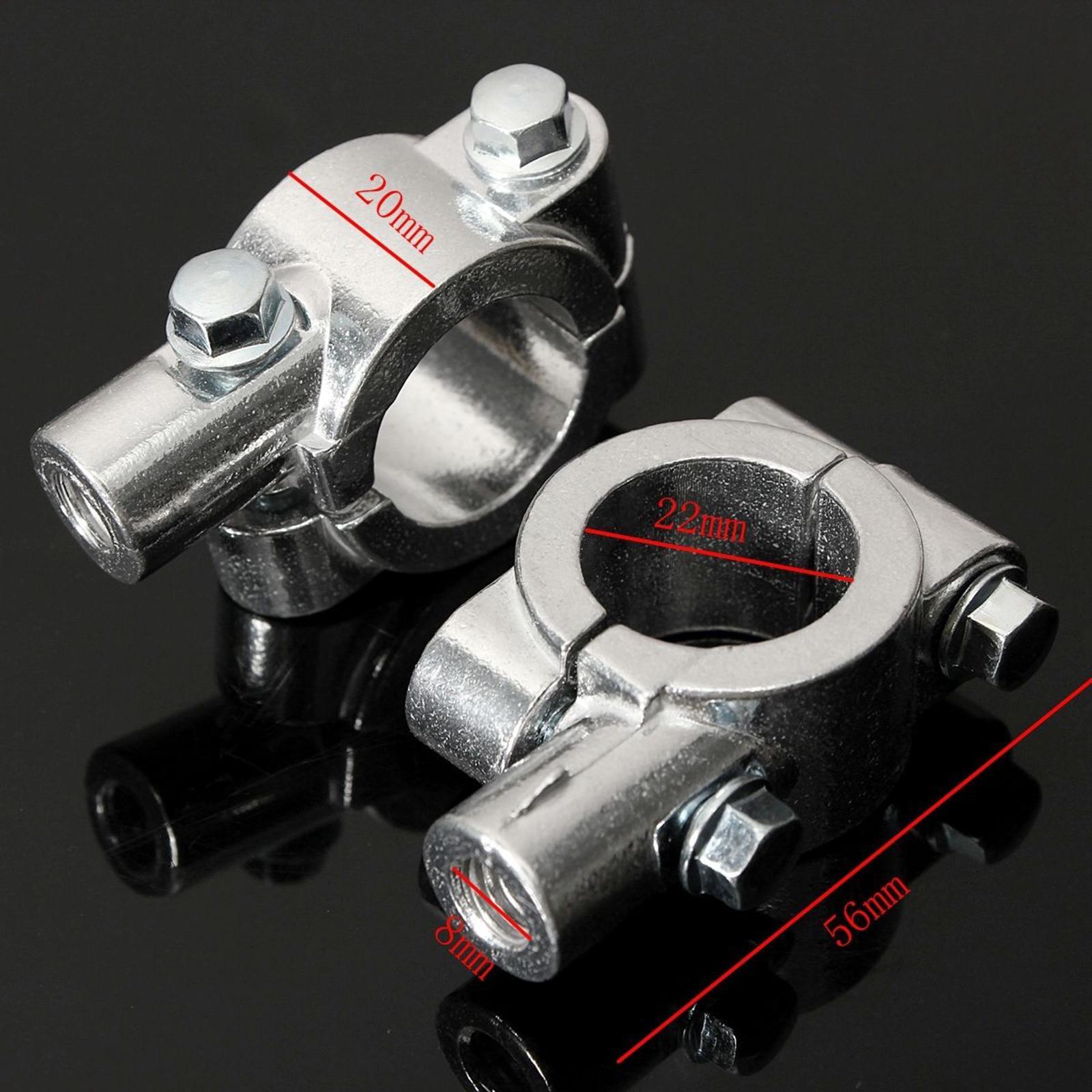 2x Mirror Mount Bracket Clamp for 7/8" Handlebar Motorcycle Chrome