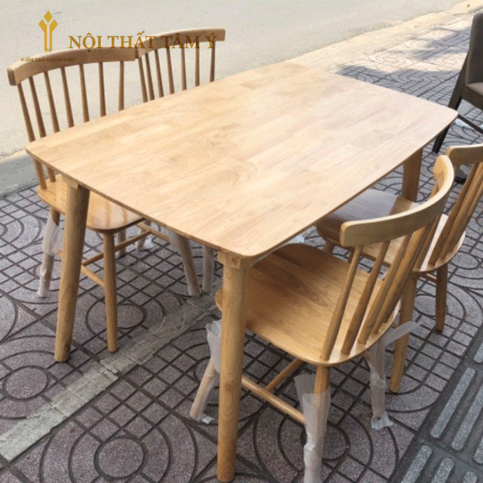 Bộ bàn ăn Song Tiện - màu gỗ tự nhiên