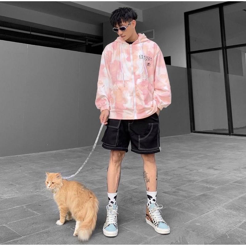 Áo Khoác Hoodie Vải Loang - unisex