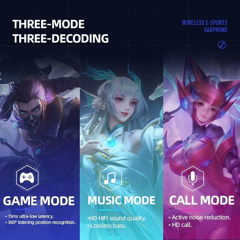 Tai nghe chơi game SPRISE 2021 không dây kết nối Bluetooth âm thanh HIFI 5.2 chuyên dụng