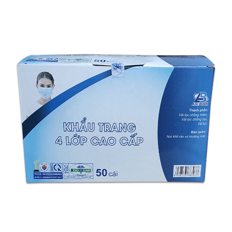 Khẩu Trang Y Tế 4 Lớp Cao Cấp An Bình Hộp 50 Cái