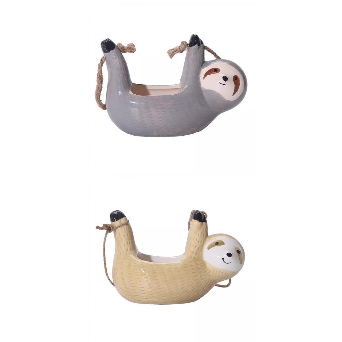 2Pcs  Succulent Planter Sloth Plant Pot Holder Outdoor Flowerpot Garden