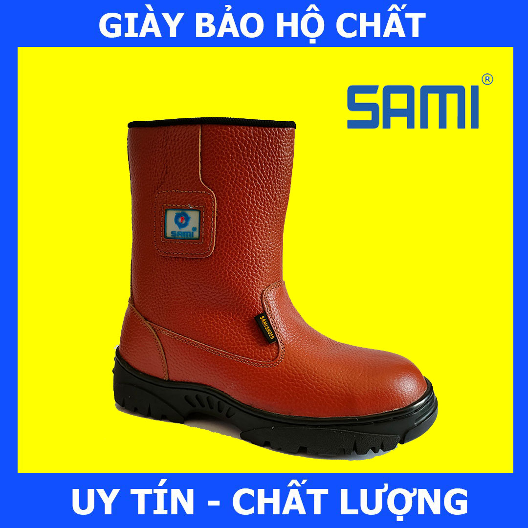 [Hàng Chính Hãng] Ủng Bảo Hộ Mũi Đế Thép Sami, Chất Da Thật, Chống Va Đập Mạnh, Chống Đâm Xuyên, Chống Trơn Trượt